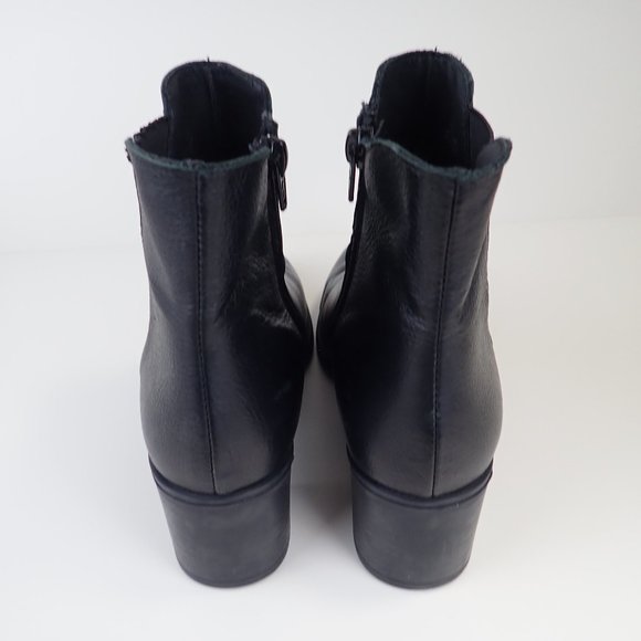 Avellini Leather Ankle Boot Booties Women's Size 37 Chunky Heeled - Picture 3 of 10